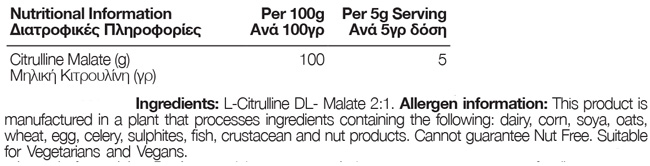 Citrulline Malate 150g Bag (NLS)